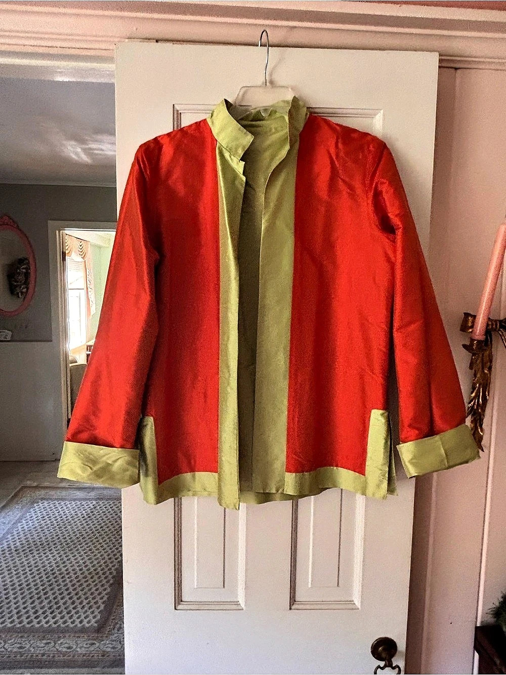 Under Construction Reversible Silk Jacket Color Block Size Medium